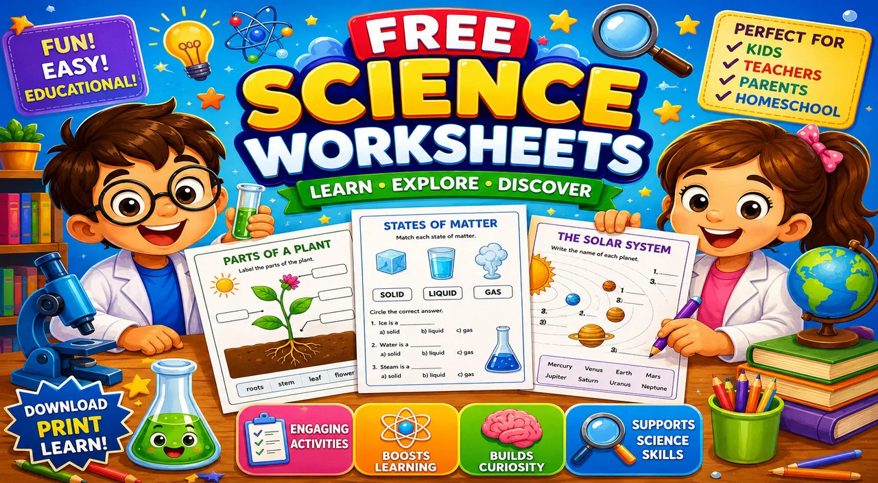 Free science worksheets for kids