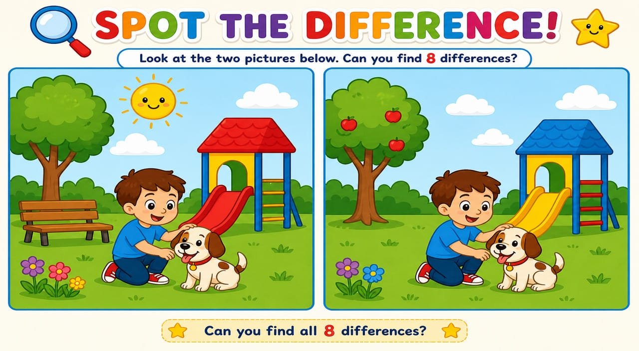 Kids spot the difference printable